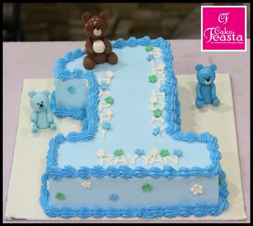 1st Birthday Digit Cake