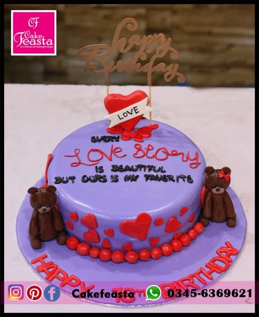 Love Story Girl Birthday Cake