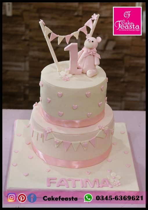 Pink White Princess Cake