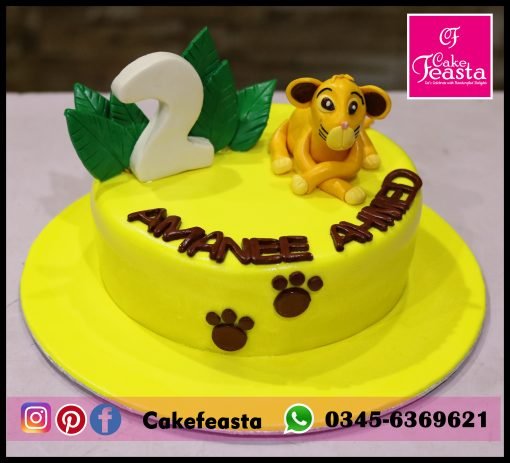 Simba Theme Kids Birthday Cake
