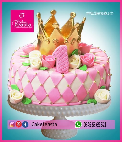 Golden-Crown-Birthday-Cake