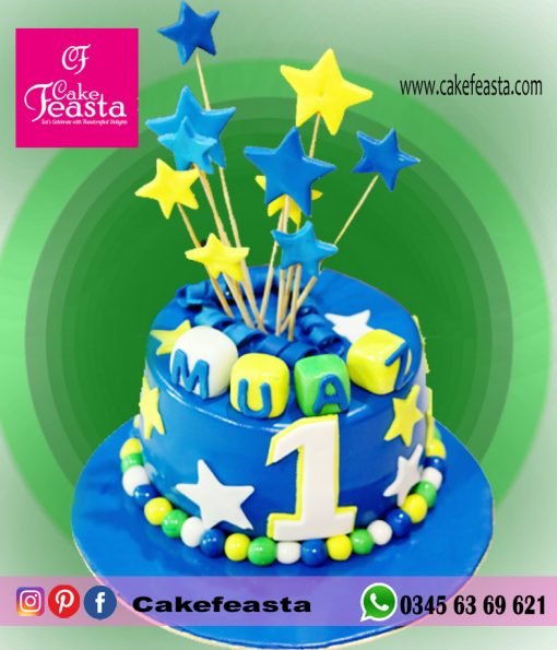 Blue Star 1st Birthday Cake