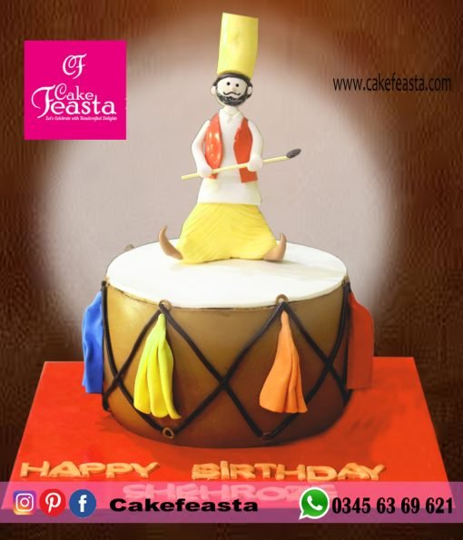 Dhol-Theme-Birthday-Cake