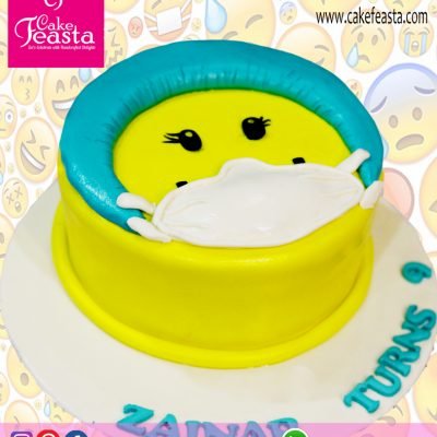 Emoji-with-Mask-Birthday-Cake