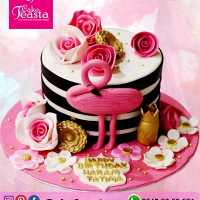 Pink-Flamingo-Theme-Birthday-Cake