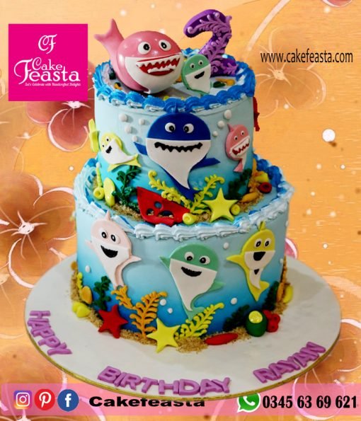 Small-Fishes-Theme-Birthday-Cake