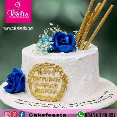 Blue Flowers Birthday Cakes