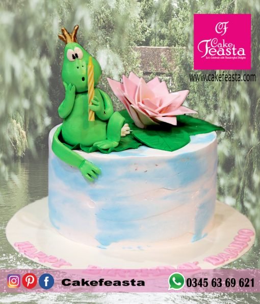 Frog Theme Birthday Cake