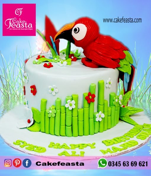 Macaw Parrot Birthday Cake