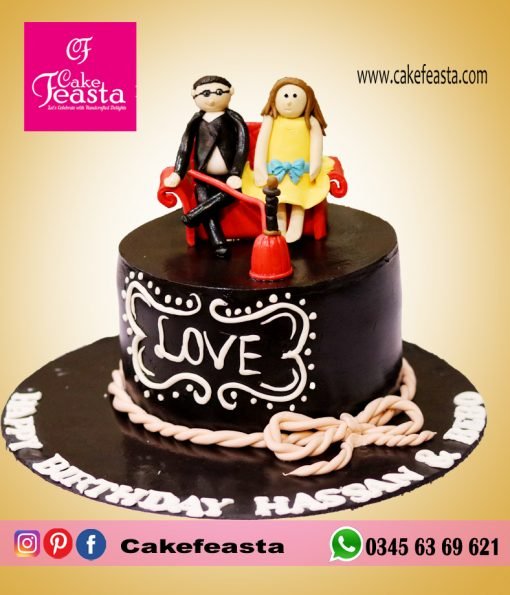 Couple with Shisha Theme Love Cake