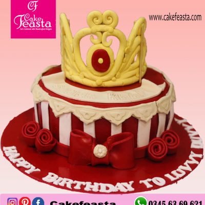 Yellow Crown Girl Birthday Cake