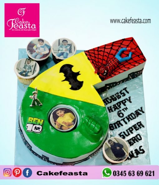 Digit 6th Birthday Cake