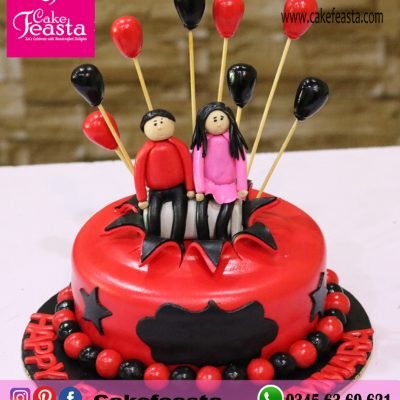 Red&Black-theme-Birthday-Cake
