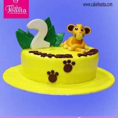 simba theme kids birthday cake