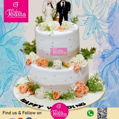 2 Tier Couple Wedding Cake