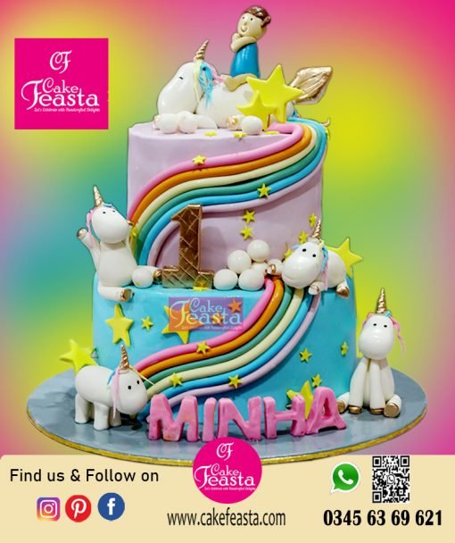 2 Tier Unicorn Theme Birthday