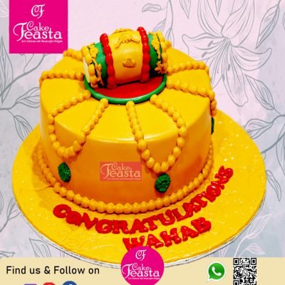 Dholki Mehndi Theme Cake