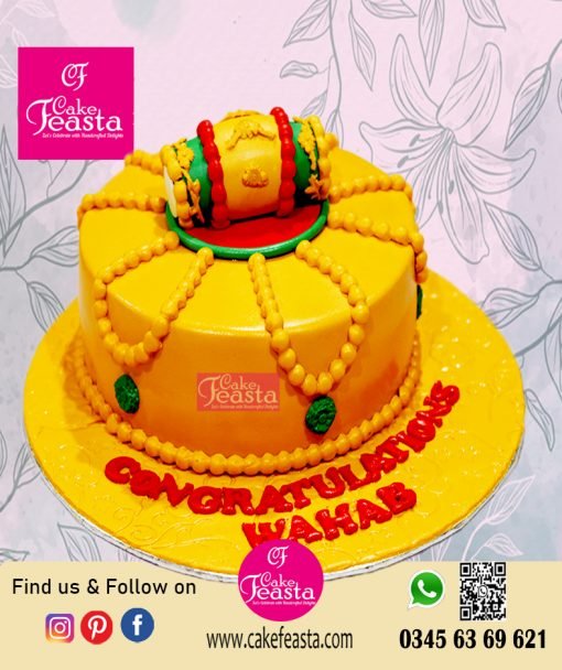 Dholki Mehndi Theme Cake
