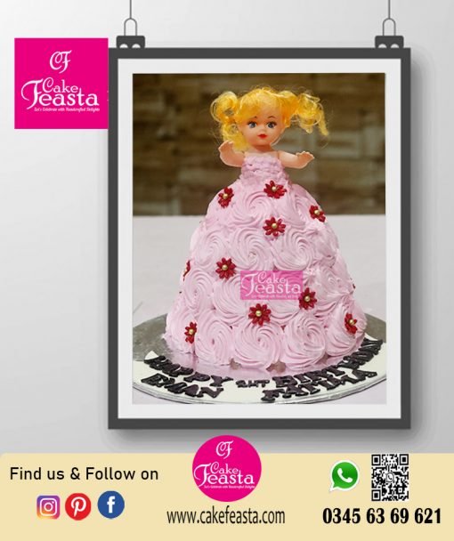 Doll Theme Girl Birthday Cake