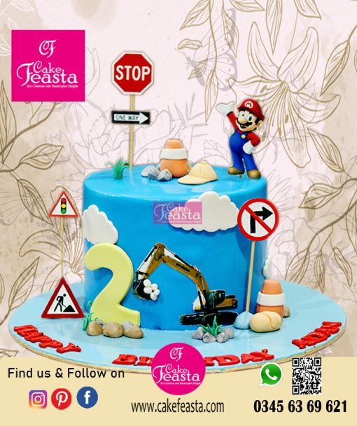 Mario Theme Kids Birthday Cake