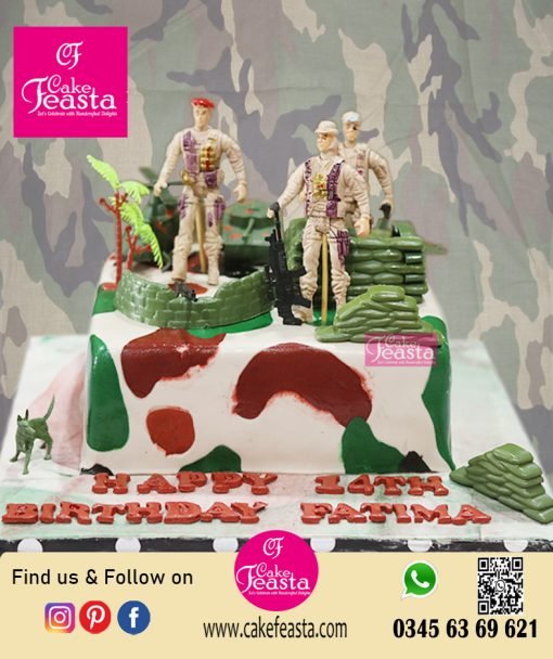 Pak Army Theme Birthday Cake