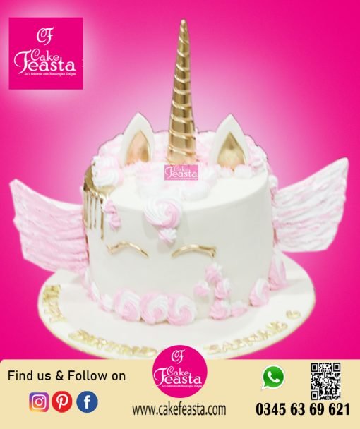 Unicorn Wings Theme Birthday Cake