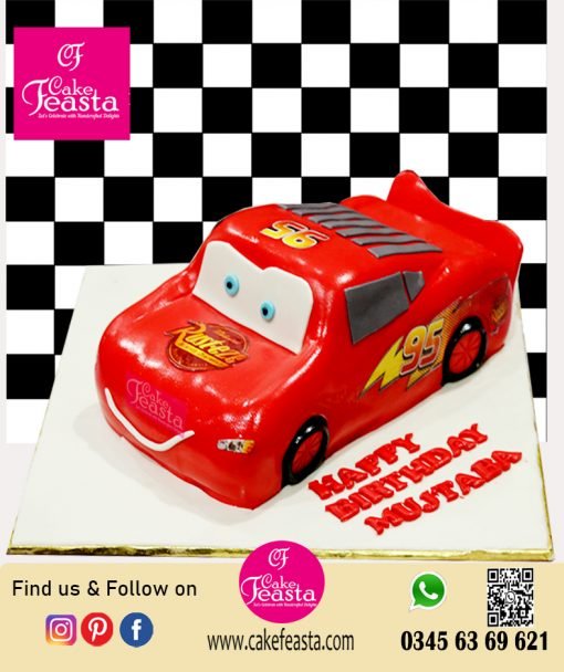 Lightning McQueen Car Theme Cake