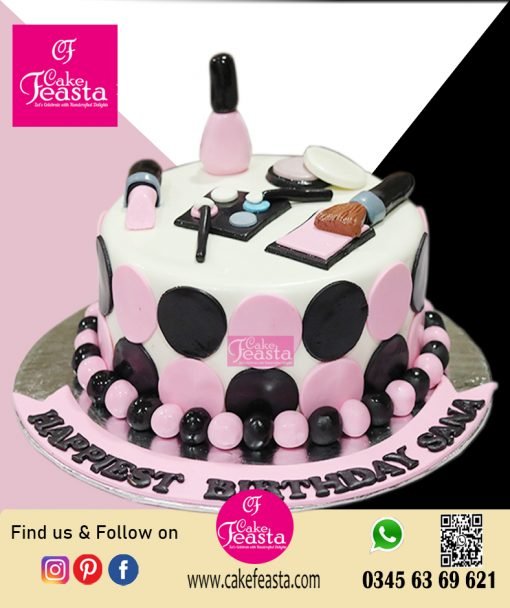 Makeup Theme Birthday Cake