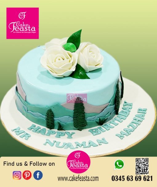 Mountain Theme Birthday Cake