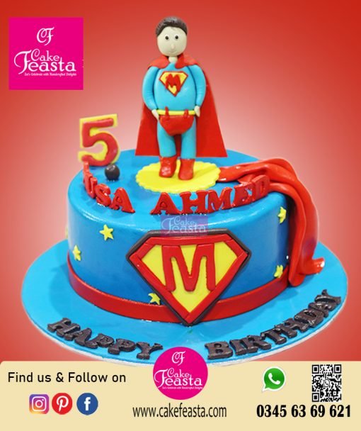 Supermen Theme Kids Birthday Cake
