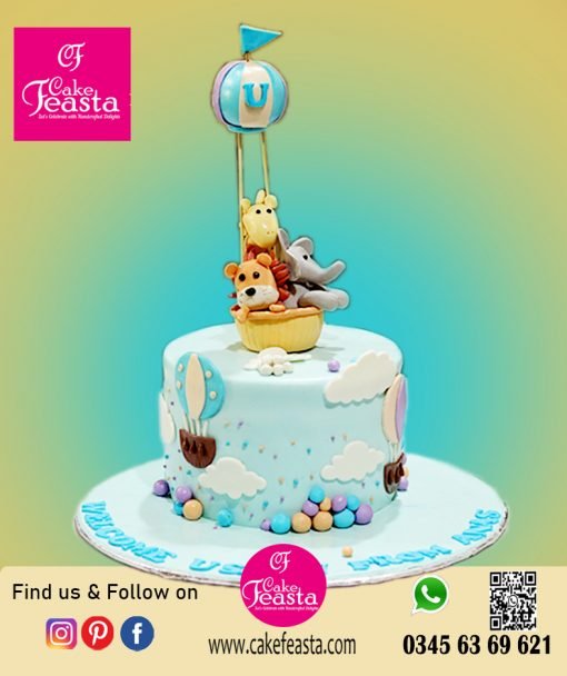 Parachute Theme Kids Birthday Cake