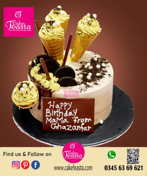 Orio - Cone Ice Cream Theme BD Cake