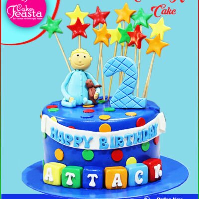 Cartoon Kids 2nd Birthday Cake