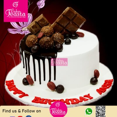 KitKat & Ferry Rose Chocolate Birthday Cake