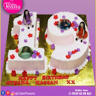 19 Digit Girl Birthday Cake