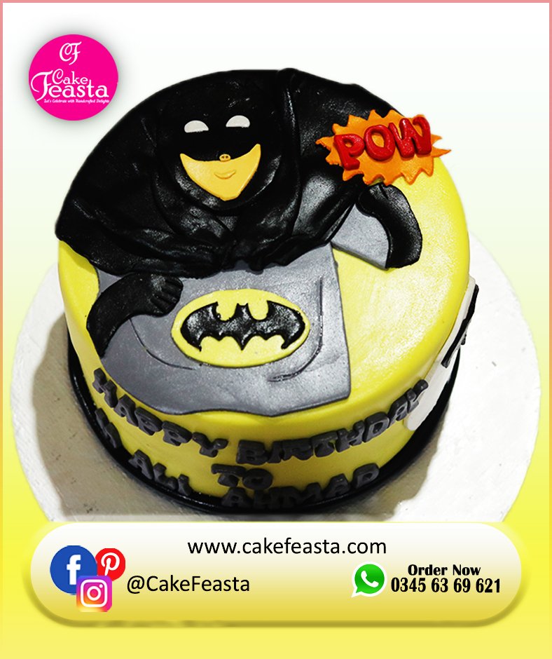 Batman Theme Kids Birthday Cake - Special Customized Cakes