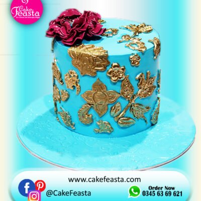 Golden Flower Beautiful Cake