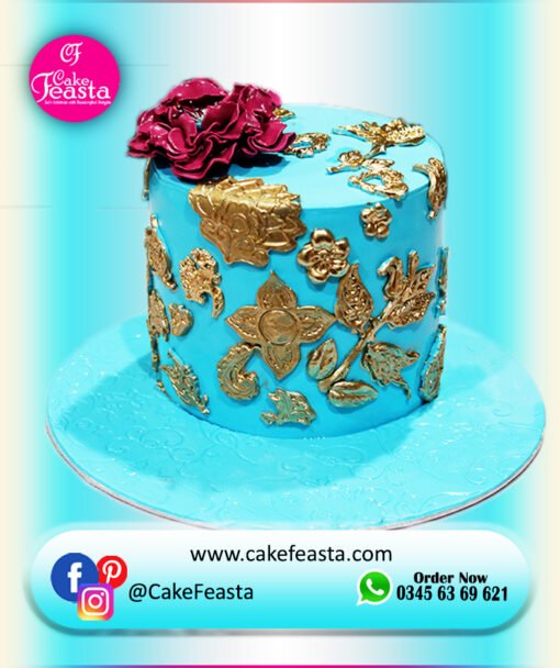 Golden Flower Beautiful Cake