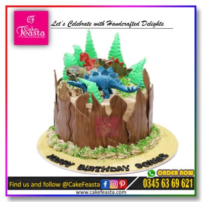 Dinosaur Forest Theme Birthday Cake