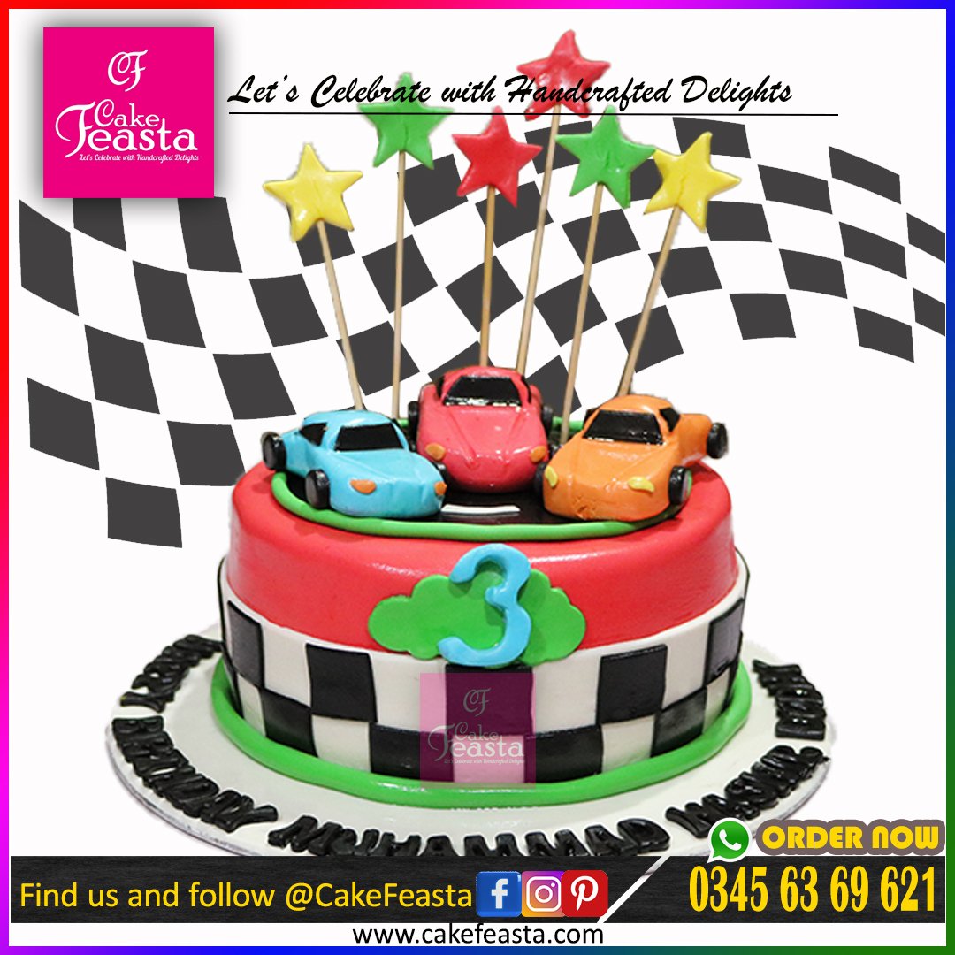 Racing Car Theme Birthday Cake