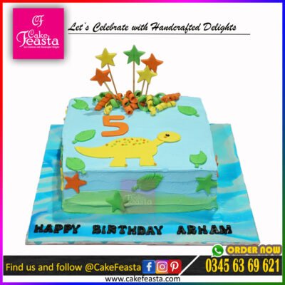 Dinosaur Creamy Birhday Cake
