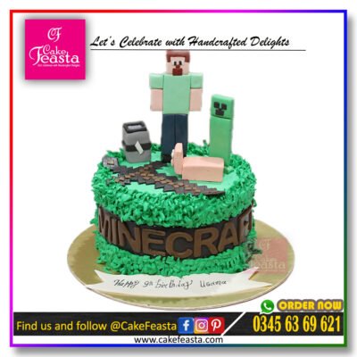 Minecraft Theme Birthday Cake