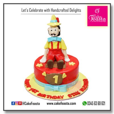 Pinocchio-Themed Birthday Cake