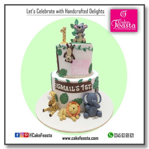 Safari Animal Birthday Cake