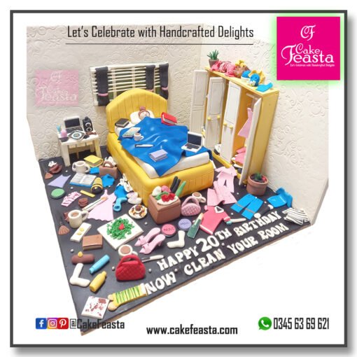 Messy Bedroom Scene Cake - Image 2