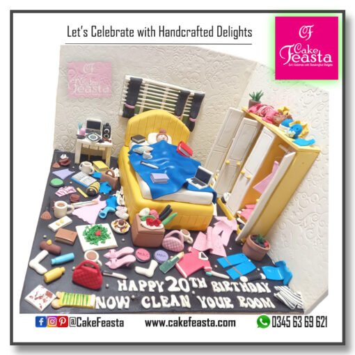 Messy Bedroom Scene Cake - Image 3