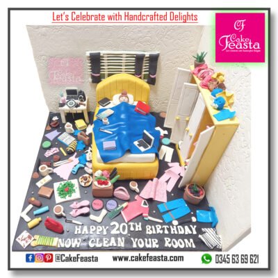 Messy Bedroom Scene Cake