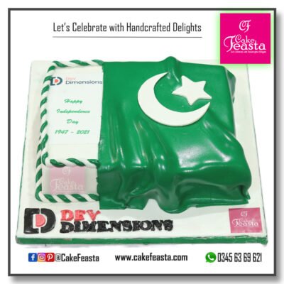 Pak Independence Day Flag Cake