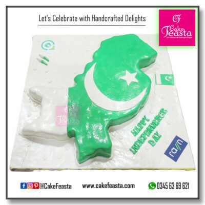 Pak Independence Day Map Flag Cake