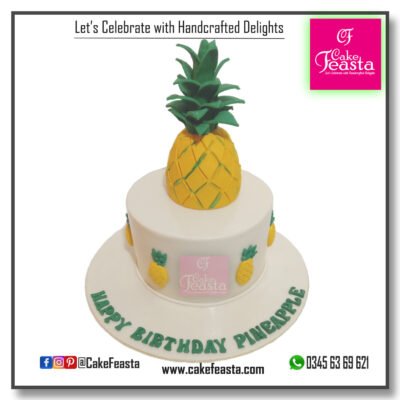 Pineapple Theme Birthday Cake